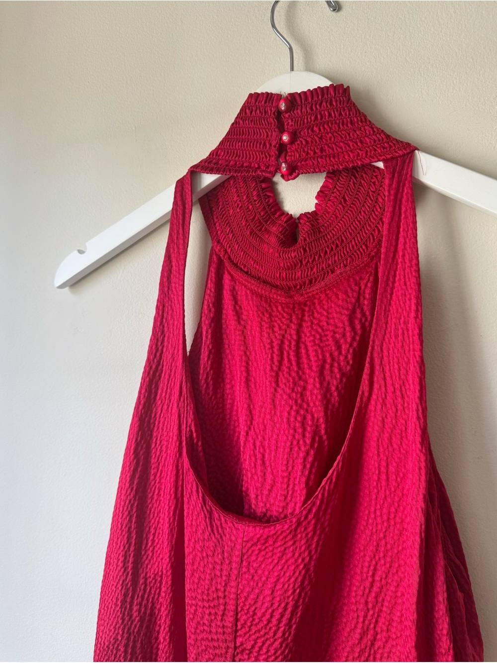 Ruby Silk Ruffled Halter Top - Picture 4 of 4